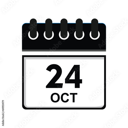 calender icon, 24 october icon with white background