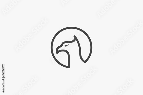 Illustration vector graphic of circle line art eagle head. Good for logo © Sqwrrr
