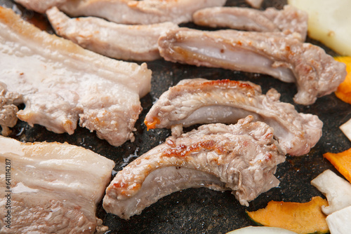 korean style grilled barbecue meat 