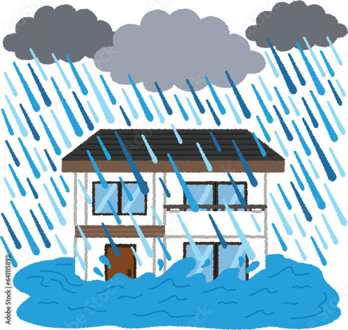 大雨のイラスト