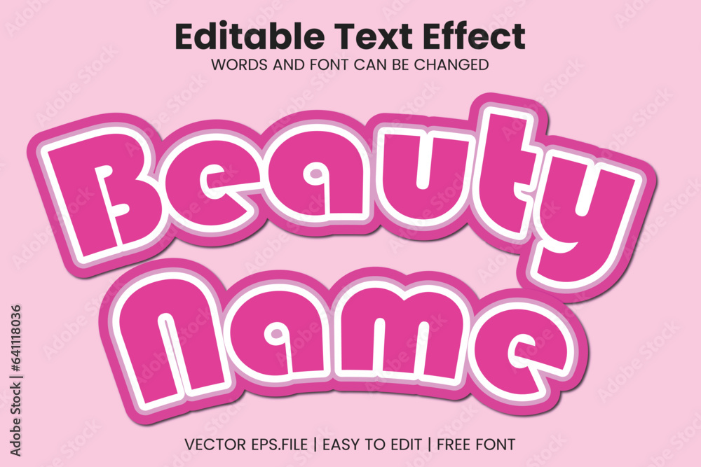 Beauty Name Editable Text Effect Beauty Name Editable Text Effect