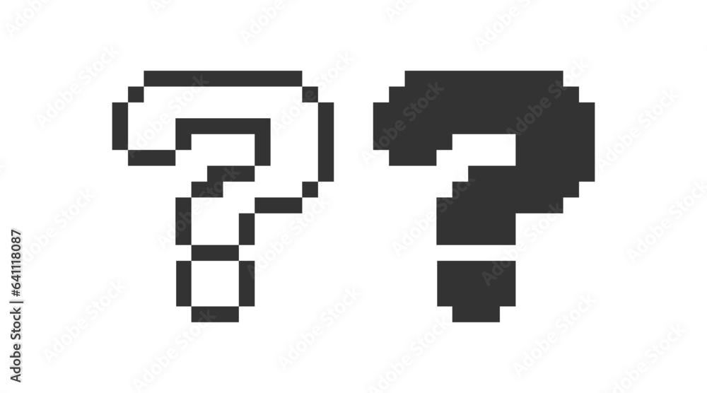 Pixel question mark icon. Vector illustration design.