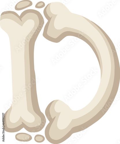 Bone Alphabet Letter D