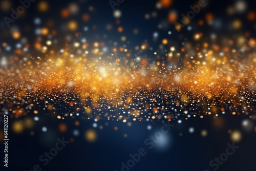 gold glittering lights on a dark background