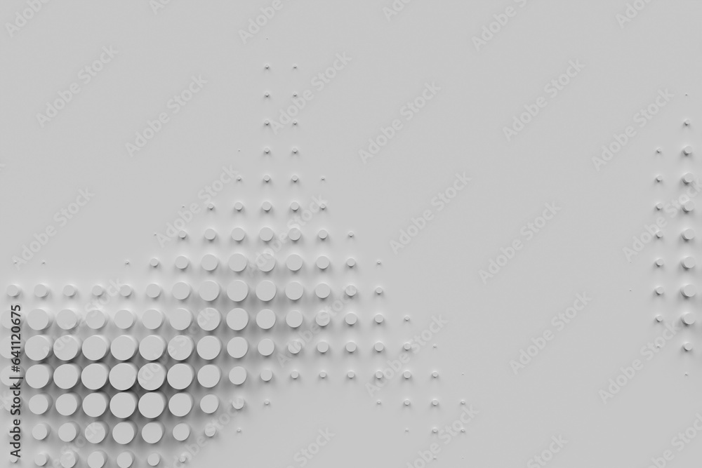 Konstfotografi White minimal pattern background the circle pattern changes to a gradual size, 3