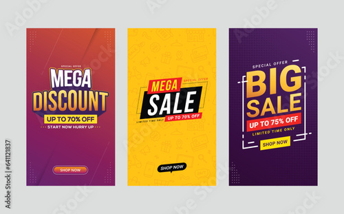 Banner discount offer social media stories promotion