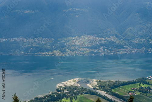 Locarno, Maggia, Fluss, Flussdelta Lago Maggiore, See,  Maggia-Delta, Mündung, Flussmündung, Locarno, Ascona, Aussicht, Cardada, Sommer, Tessin, Schweiz photo