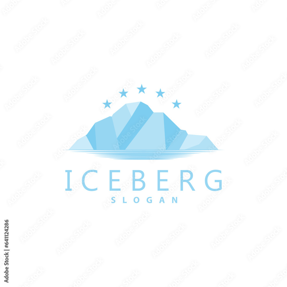 Antarctic Cold Mountain Iceberg Logo Design, Simple Vector Template Symbol Illustration Antarctic Cold Mountain Iceberg Logo Design, Simple Vector Template Symbol Illustration