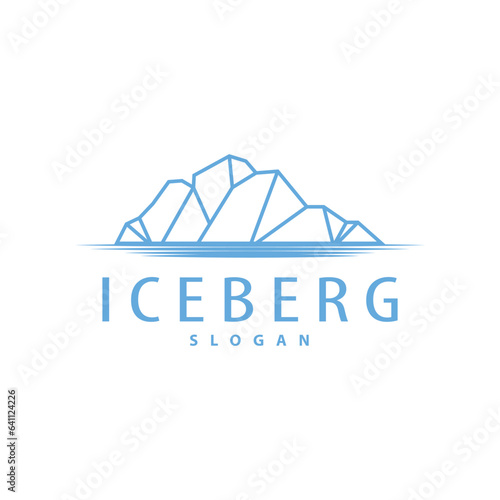 Antarctic Cold Mountain Iceberg Logo Design, Simple Vector Template Symbol Illustration