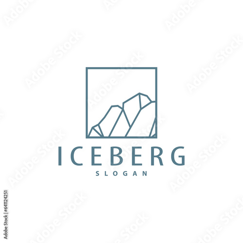 Antarctic Cold Mountain Iceberg Logo Design, Simple Vector Template Symbol Illustration