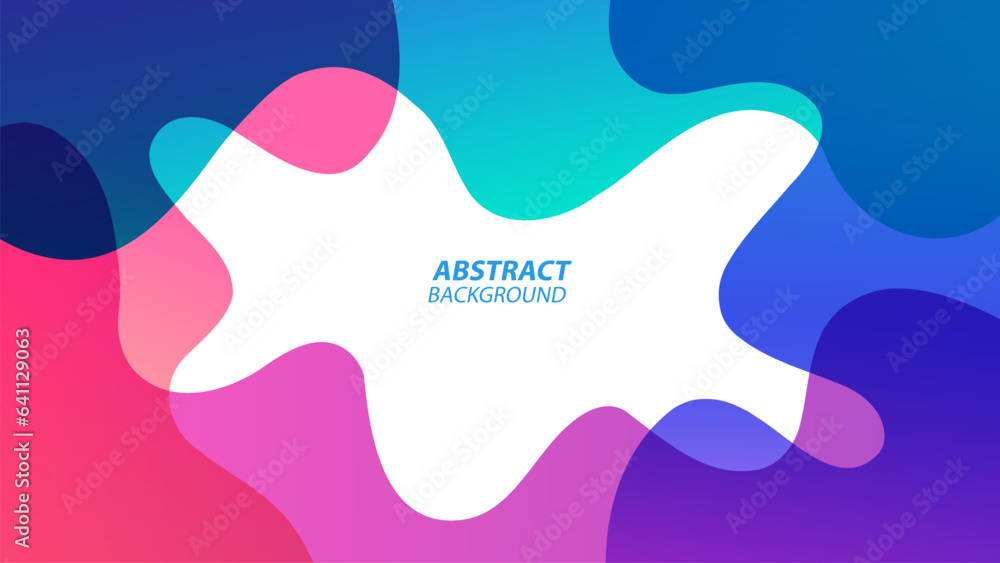 Vibrant fluid colors banner. Abstract background with colored curved shapes. Bright color gradient waves for creative graphic design. Vector illustration.