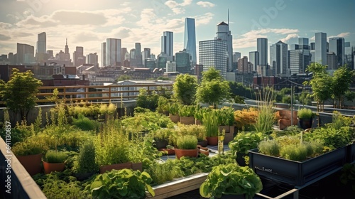 urban gardening or rooftop gardens to promote the concept of sustainable living and the integration of nature into urban landscapes.