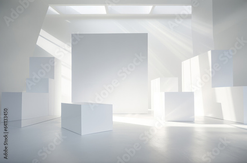 White empty room interior with copy space. Mock up