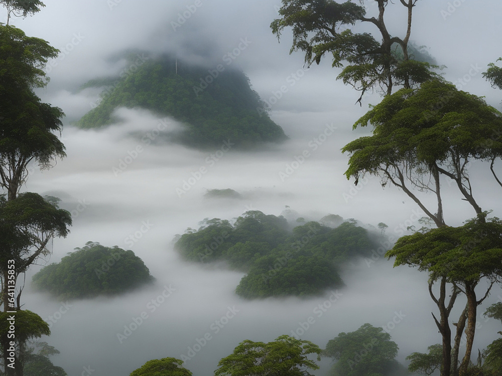 Obraz premium fog in the forest