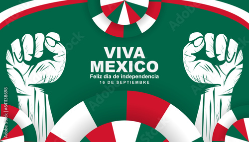 Bilde på lerret Mexico Independence day celebrated every year on september 16th, independence day greeting card poster