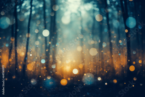 a forest with a bokeh effect
