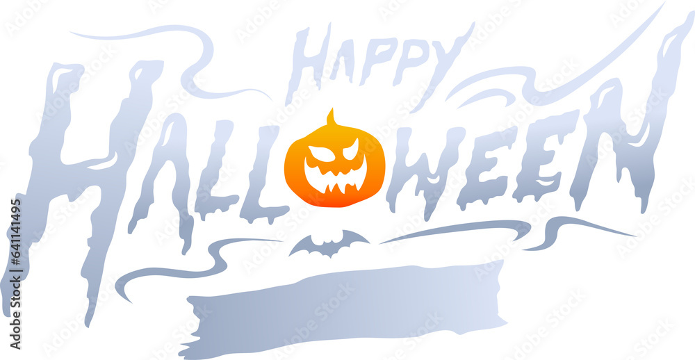 halloween letter logo with banner