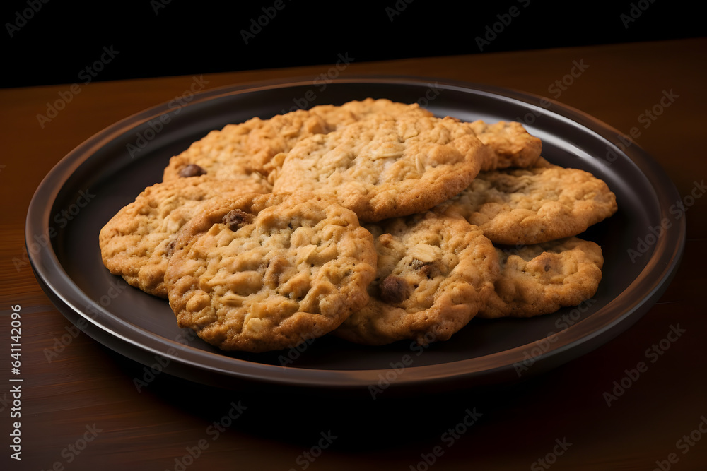 Oatmeal Cookie, hearty baked treat on a platter