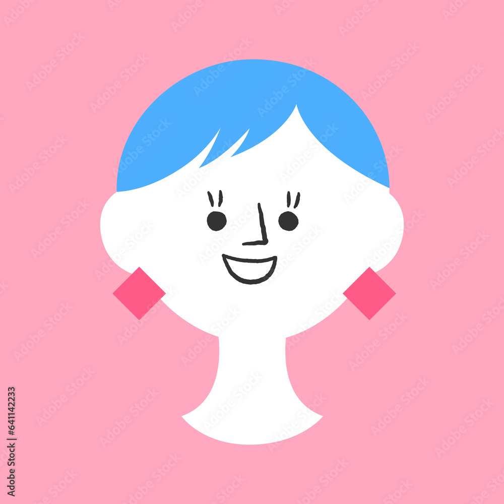 イヤリングを付けたショートヘアの女性 イヤリングを付けたショートヘアの女性