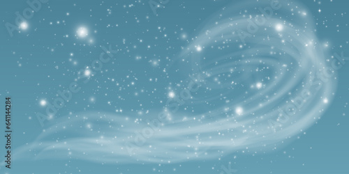 Winter blizzard with sparkles, falling snow with snowflakes and blizzard. Illustration. Light, dust, winter, blizzard, Christmas, vector. The effect of a winter storm, snowfall, ice.