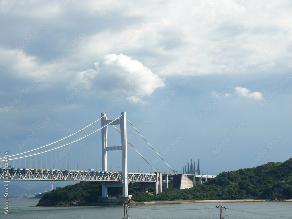 瀬戸大橋。本州から四国へ向けて撮影。