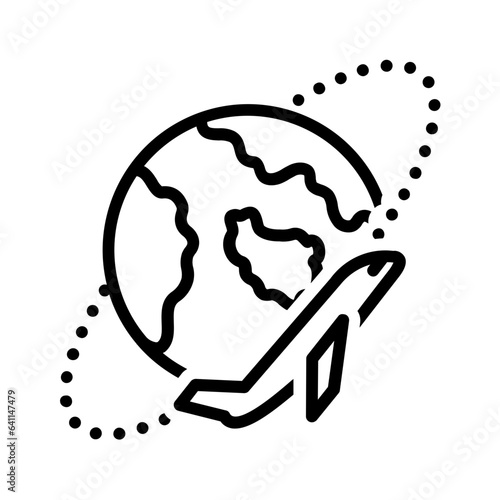 Black line icon for Worldwide