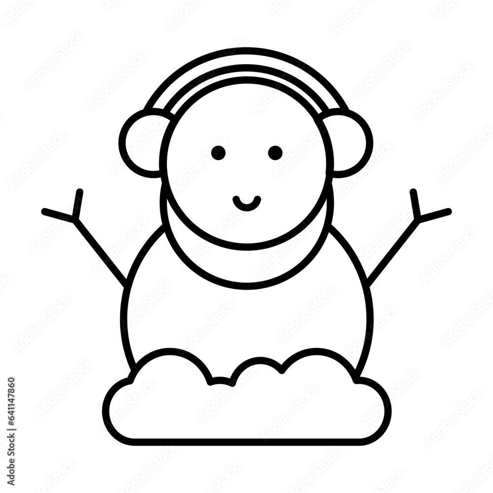 Snowman lineal | free vector art Snowman lineal | free vector art