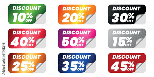 vector modern discount sticker set