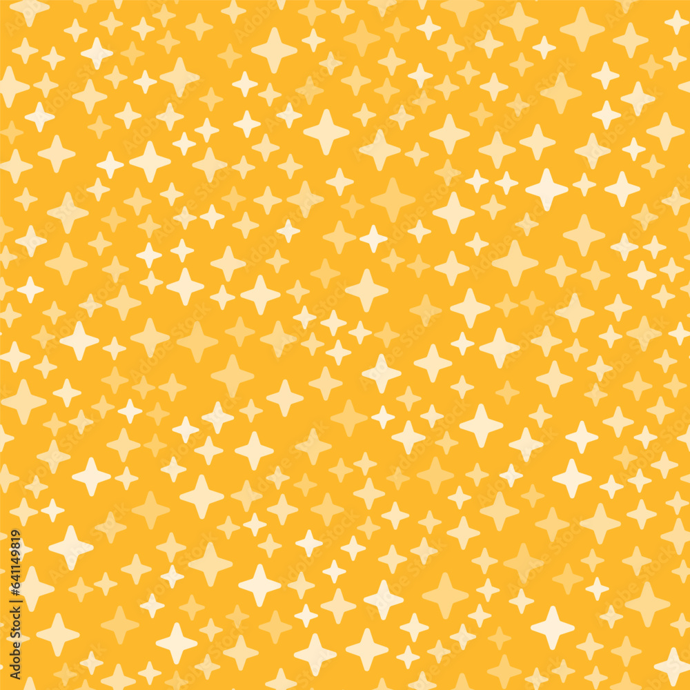Stars random seamless pattern on yellow background. Ornament can be used for gift wrapping paper, pattern fills, web page background, surface textures and fabrics. Stars random seamless pattern on yellow background. Ornament can be used for gift wrapping paper, pattern fills, web page background, surface textures and fabrics.