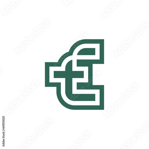 Letter ET or TE logo
