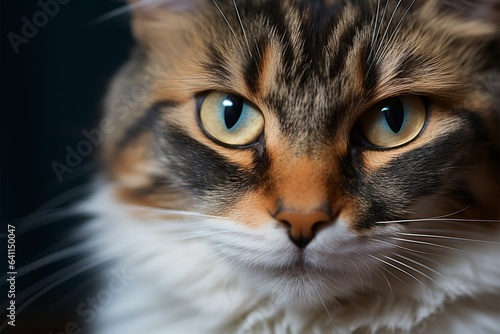 Beautiful felines close up portrait reveals captivating eyes and features
