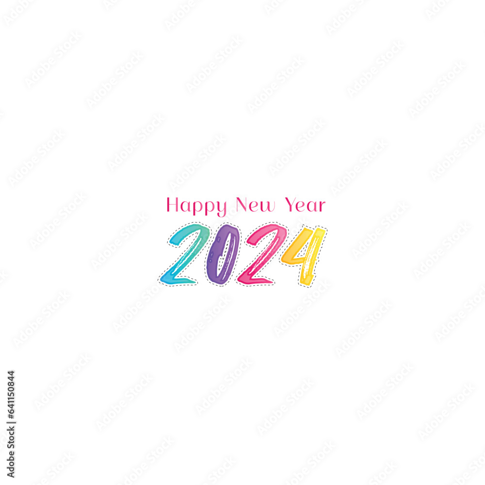2024 Happy New Year Typography Illustration for New Year 2024 calender, banner, wish poster and flyer. Happy New Year wish and Celebration Typography 2024 Happy New Year Typography Illustration for New Year 2024 calender, banner, wish poster and flyer. Happy New Year wish and Celebration Typography