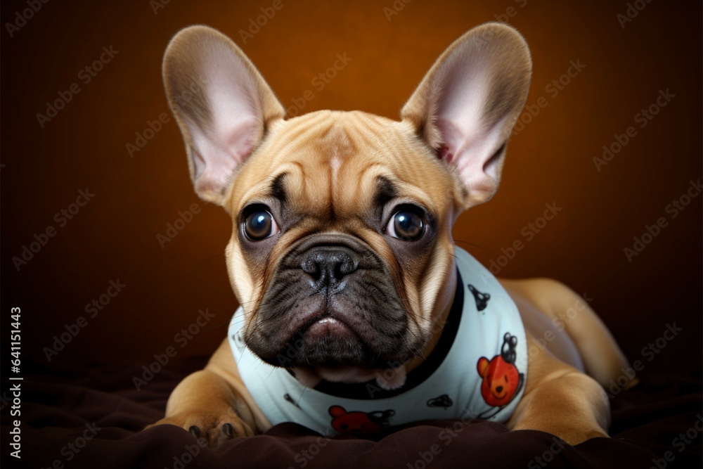 Charming portrait of a funny French Bulldog puppy