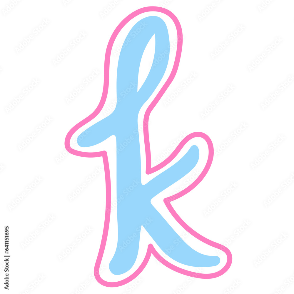 Cute letter k flat illustration Cute letter k flat illustration