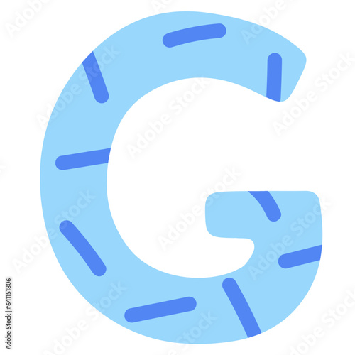Cute letter G flat illustration