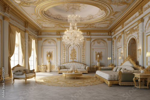 Extravagant European style palace room on background © Tidarat