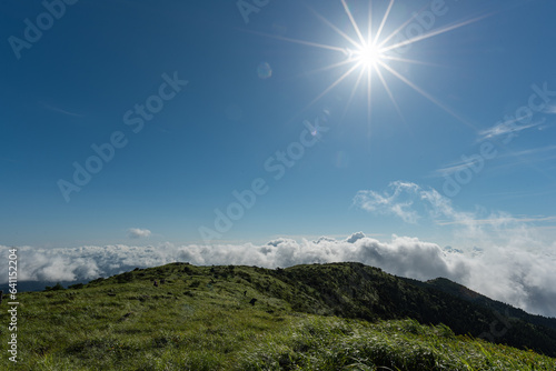 天山からみた雲海と空