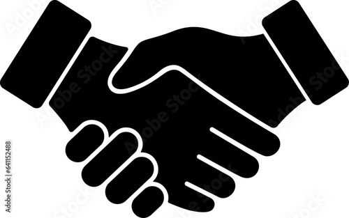The icon of handshake as concept of trust, partnership and support, flat design
