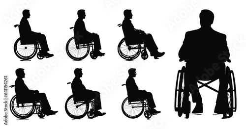 Man Sitting in Wheelchair Silhouettes