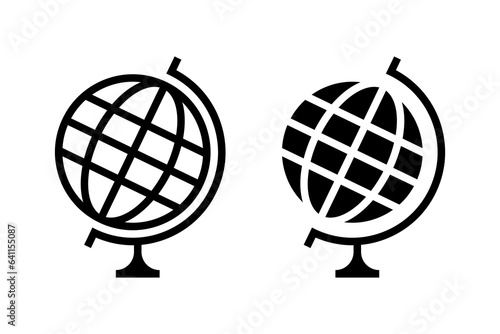 School globus vector icon set. Globe model symbol