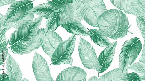 wallpaper with tropical leaves on white background, legal AI