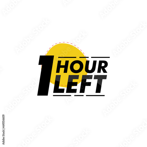 Hours left countdown bages Illustration for promotion, promo offer. Flat badge with number of count down hours. 