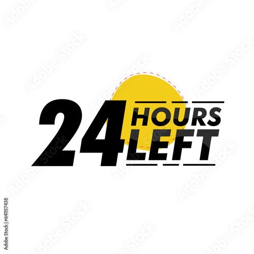 Hours left countdown bages Illustration for promotion, promo offer. Flat badge with number of count down hours. 