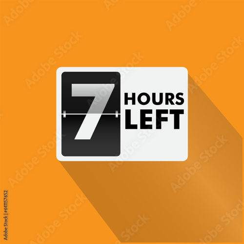 Hours left countdown bages Illustration for promotion, promo offer. Flat badge with number of count down hours. 