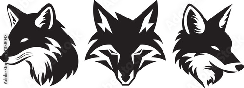 Fox Vector Black and White SVG Logo.
