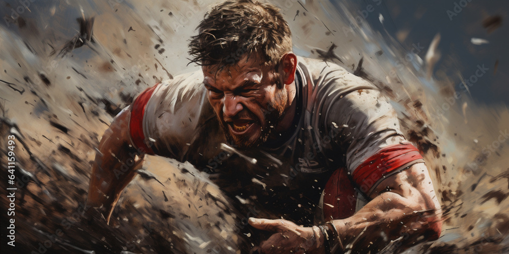 Naklejka premium rugby close up. Generative AI