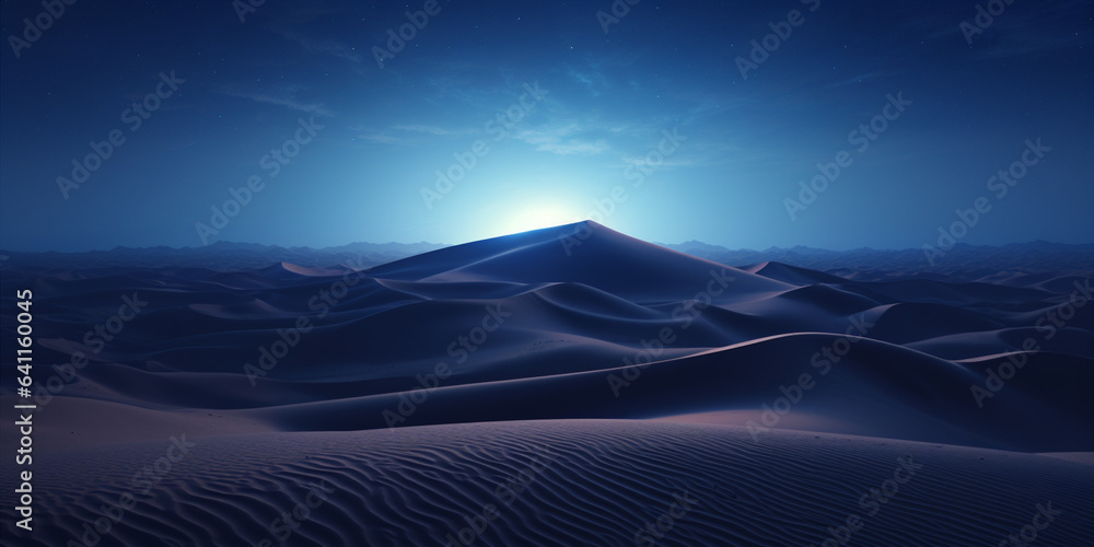 The Sand Dunes Under the stars. Generative AI - obrazy, fototapety, plakaty 