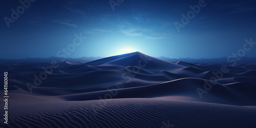 The Sand Dunes Under the stars. Generative AI