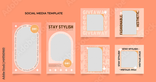 social media template banner blog fashion sale promotion. fully editable instagram and facebook square post frame puzzle organic sale poster. fresh yellow element shape vector background