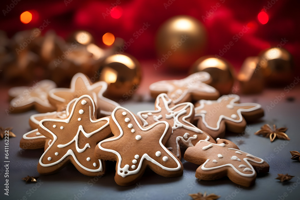 Gingerbread Cookie, spicy holiday treat in festive shapes Gingerbread Cookie, spicy holiday treat in festive shapes